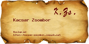 Kacsar Zsombor névjegykártya